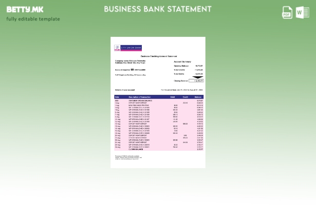модерен стил на Градската унија за деловна изјава за шаблон за формат Word и PDF